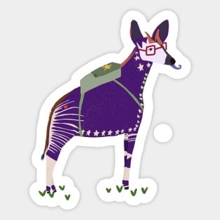 Purple Okapi Sticker